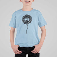 Melanoma Awareness Black Ribbon Flower T Shirt For Kid Skin Cancer Fighter Gift