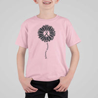 Melanoma Awareness Black Ribbon Flower T Shirt For Kid Skin Cancer Fighter Gift