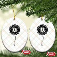 Melanoma Awareness Black Ribbon Flower Ceramic Ornament Skin Cancer Fighter Gift