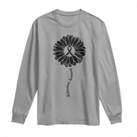 Melanoma Awareness Black Ribbon Flower Long Sleeve Shirt Skin Cancer Fighter Gift