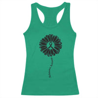 Melanoma Awareness Black Ribbon Flower Racerback Tank Top Skin Cancer Fighter Gift