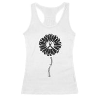 Melanoma Awareness Black Ribbon Flower Racerback Tank Top Skin Cancer Fighter Gift