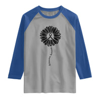 Melanoma Awareness Black Ribbon Flower Raglan Shirt Skin Cancer Fighter Gift