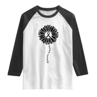 Melanoma Awareness Black Ribbon Flower Raglan Shirt Skin Cancer Fighter Gift