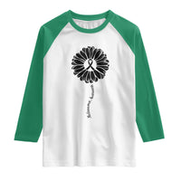 Melanoma Awareness Black Ribbon Flower Raglan Shirt Skin Cancer Fighter Gift