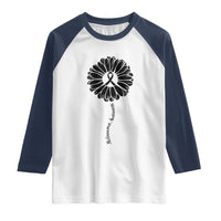 Melanoma Awareness Black Ribbon Flower Raglan Shirt Skin Cancer Fighter Gift