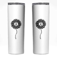 Melanoma Awareness Black Ribbon Flower Skinny Tumbler Skin Cancer Fighter Gift