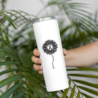 Melanoma Awareness Black Ribbon Flower Skinny Tumbler Skin Cancer Fighter Gift