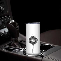 Melanoma Awareness Black Ribbon Flower Skinny Tumbler Skin Cancer Fighter Gift