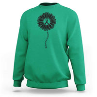 Melanoma Awareness Black Ribbon Flower Sweatshirt Skin Cancer Fighter Gift