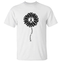 Melanoma Awareness Black Ribbon Flower T Shirt Skin Cancer Fighter Gift