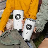 Melanoma Awareness Black Ribbon Flower Tumbler Cup Skin Cancer Fighter Gift