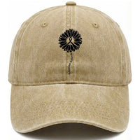Melanoma Awareness Black Ribbon Flower Washed Cotton Baseball Cap Skin Cancer Fighter Gift