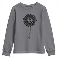 Melanoma Awareness Black Ribbon Flower Youth Sweatshirt Skin Cancer Fighter Gift