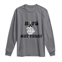 Melanoma Fighter Gift Long Sleeve Shirt Funny Skeleton Nope Not Today