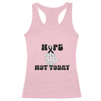 Melanoma Fighter Gift Racerback Tank Top Funny Skeleton Nope Not Today