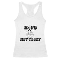 Melanoma Fighter Gift Racerback Tank Top Funny Skeleton Nope Not Today