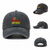 Dope Black Father Washed Cotton Baseball Cap Proud Black Father Gift