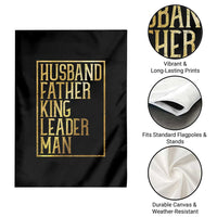 Husband Father King Leader Man Garden Flag Proud Black Dad Gift