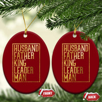 Husband Father King Leader Man Ceramic Ornament Proud Black Dad Gift