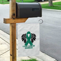 Liver Cancer Angel Warrior Wings Garden Flag Green Ribbon Awareness Support Gift
