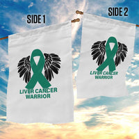 Liver Cancer Angel Warrior Wings Garden Flag Green Ribbon Awareness Support Gift