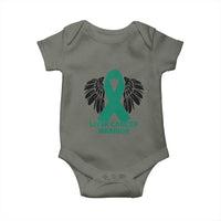 Liver Cancer Angel Warrior Wings Baby Onesie Green Ribbon Awareness Support Gift