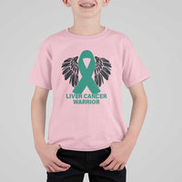 Liver Cancer Angel Warrior Wings T Shirt For Kid Green Ribbon Awareness Support Gift