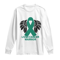 Liver Cancer Angel Warrior Wings Long Sleeve Shirt Green Ribbon Awareness Support Gift