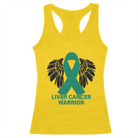 Liver Cancer Angel Warrior Wings Racerback Tank Top Green Ribbon Awareness Support Gift