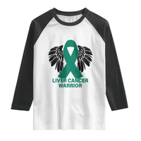 Liver Cancer Angel Warrior Wings Raglan Shirt Green Ribbon Awareness Support Gift
