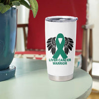 Liver Cancer Angel Warrior Wings Tumbler Cup Green Ribbon Awareness Support Gift