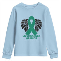 Liver Cancer Angel Warrior Wings Youth Sweatshirt Green Ribbon Awareness Support Gift