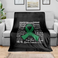 Liver Cancer Support Gift Throw Blanket Fearless Unbreakable Warrior Hope