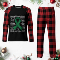 Liver Cancer Support Gift Plaid Pajama Set Fearless Unbreakable Warrior Hope