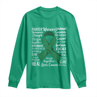 Liver Cancer Support Gift Long Sleeve Shirt Fearless Unbreakable Warrior Hope