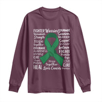 Liver Cancer Support Gift Long Sleeve Shirt Fearless Unbreakable Warrior Hope