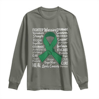 Liver Cancer Support Gift Long Sleeve Shirt Fearless Unbreakable Warrior Hope