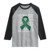 Liver Cancer Support Gift Raglan Shirt Fearless Unbreakable Warrior Hope