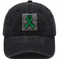 Liver Cancer Support Gift Washed Cotton Baseball Cap Fearless Unbreakable Warrior Hope