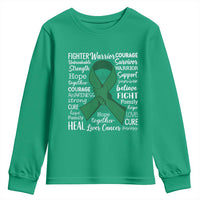 Liver Cancer Support Gift Youth Sweatshirt Fearless Unbreakable Warrior Hope