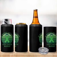 All Warriors Have Scars Liver Cancer 4 in 1 Can Cooler Tumbler Green Ribbon Survivor Fighter Gift
