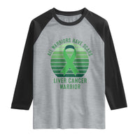 All Warriors Have Scars Liver Cancer Raglan Shirt Green Ribbon Survivor Fighter Gift