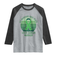 All Warriors Have Scars Liver Cancer Raglan Shirt Green Ribbon Survivor Fighter Gift