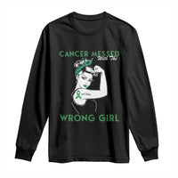 Liver Cancer Warrior Unbreakable Gift Long Sleeve Shirt Cancer Messed With The Wrong Girl