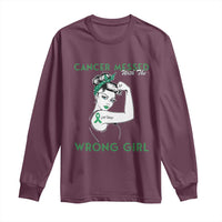 Liver Cancer Warrior Unbreakable Gift Long Sleeve Shirt Cancer Messed With The Wrong Girl