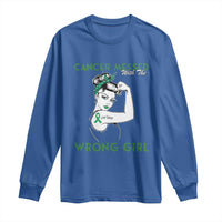 Liver Cancer Warrior Unbreakable Gift Long Sleeve Shirt Cancer Messed With The Wrong Girl
