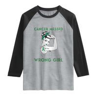 Liver Cancer Warrior Unbreakable Gift Raglan Shirt Cancer Messed With The Wrong Girl