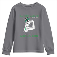 Liver Cancer Warrior Unbreakable Gift Youth Sweatshirt Cancer Messed With The Wrong Girl