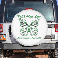 Faith Hope Love Liver Cancer Awareness Spare Tire Cover Butterfly Ribbon Floral Gift